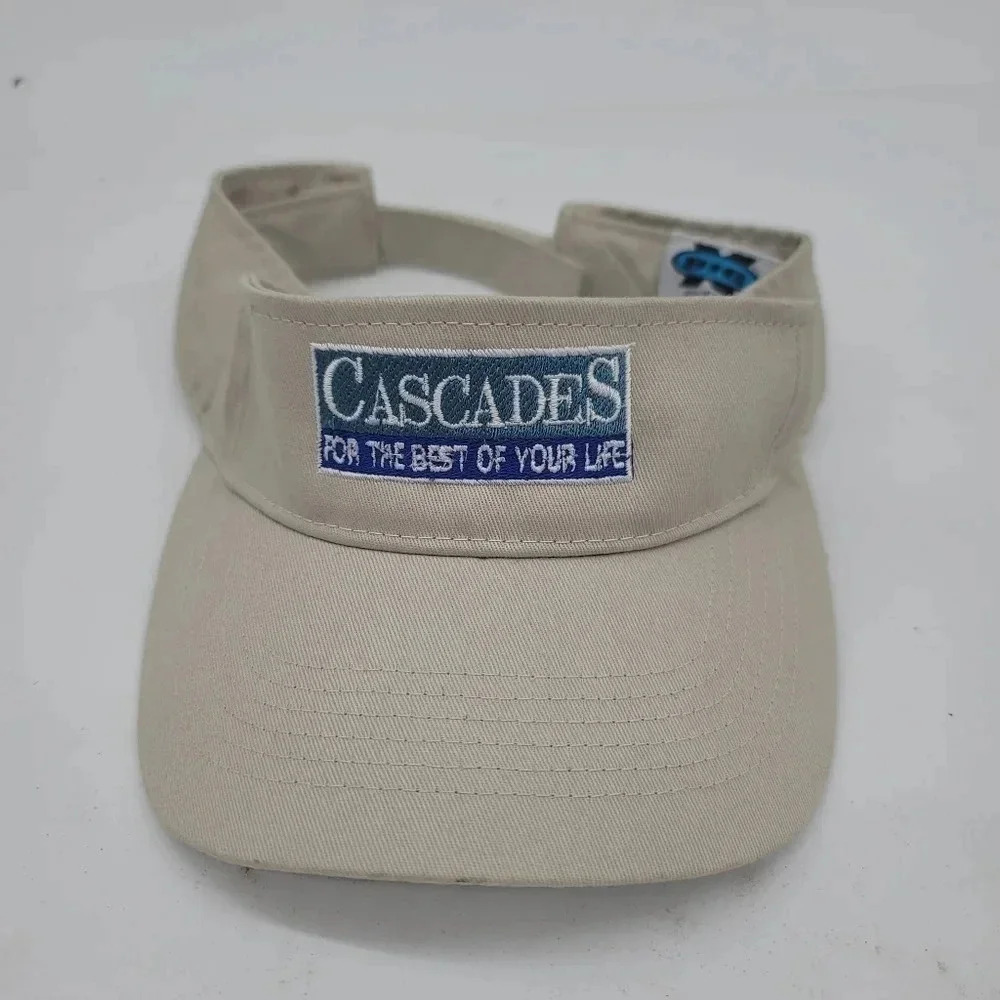 Cascades Visor Hat Adjustable Strap Back Adults Beige Visor For Your Life By BIG